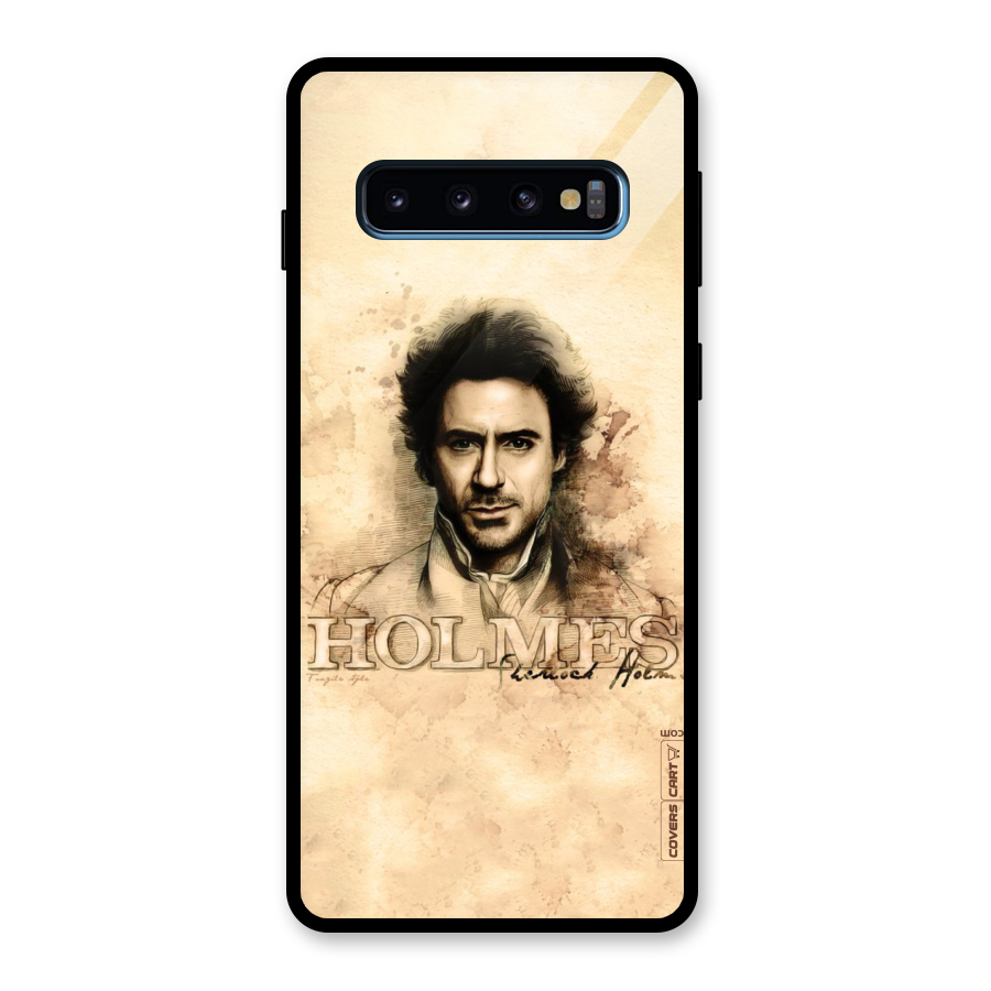 Sherlock Holmes Fan Art Glass Back Case for Galaxy S10