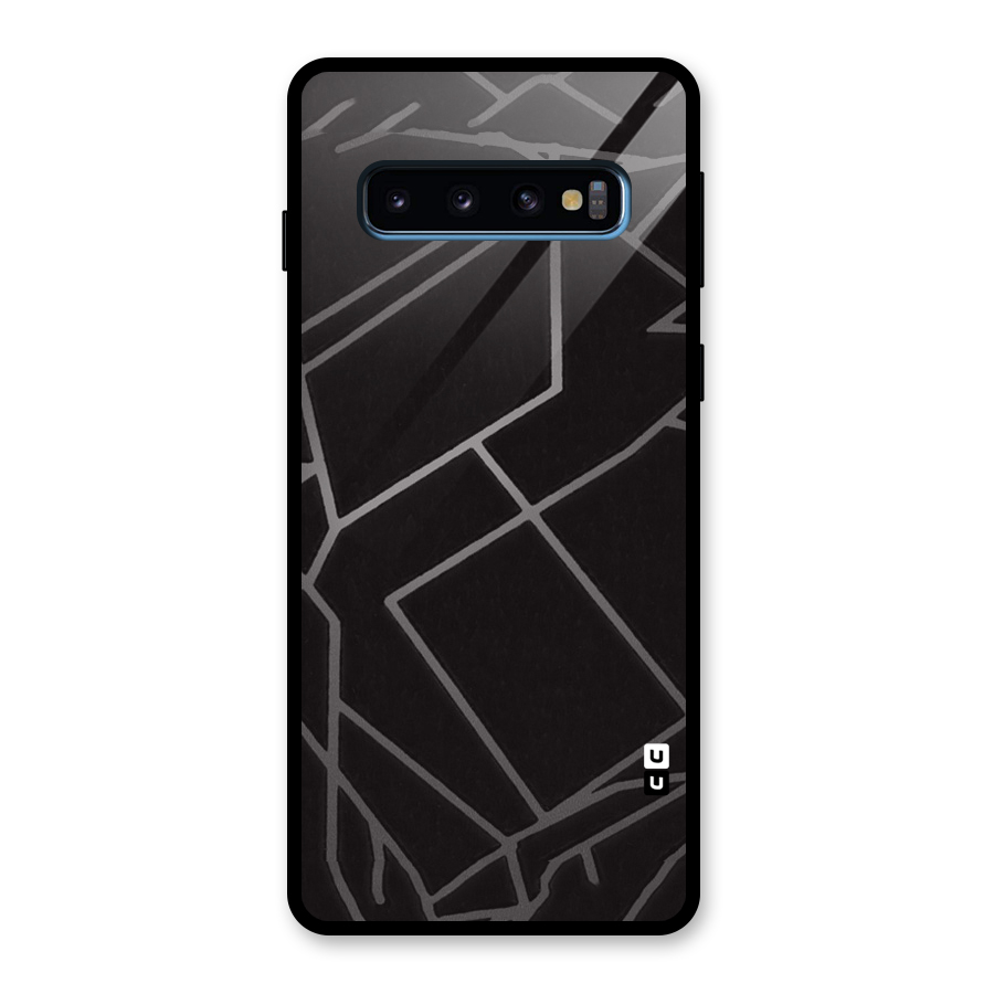 Silver Angle Design Glass Back Case for Galaxy S10