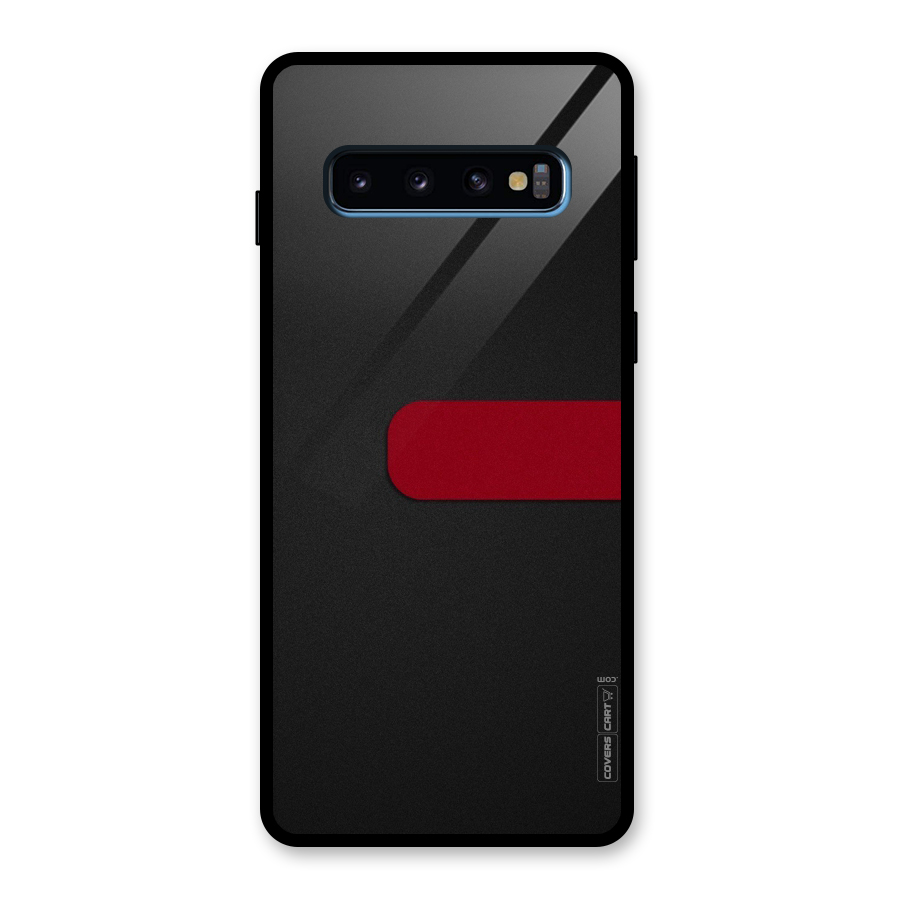 Single Red Stripe Glass Back Case for Galaxy S10