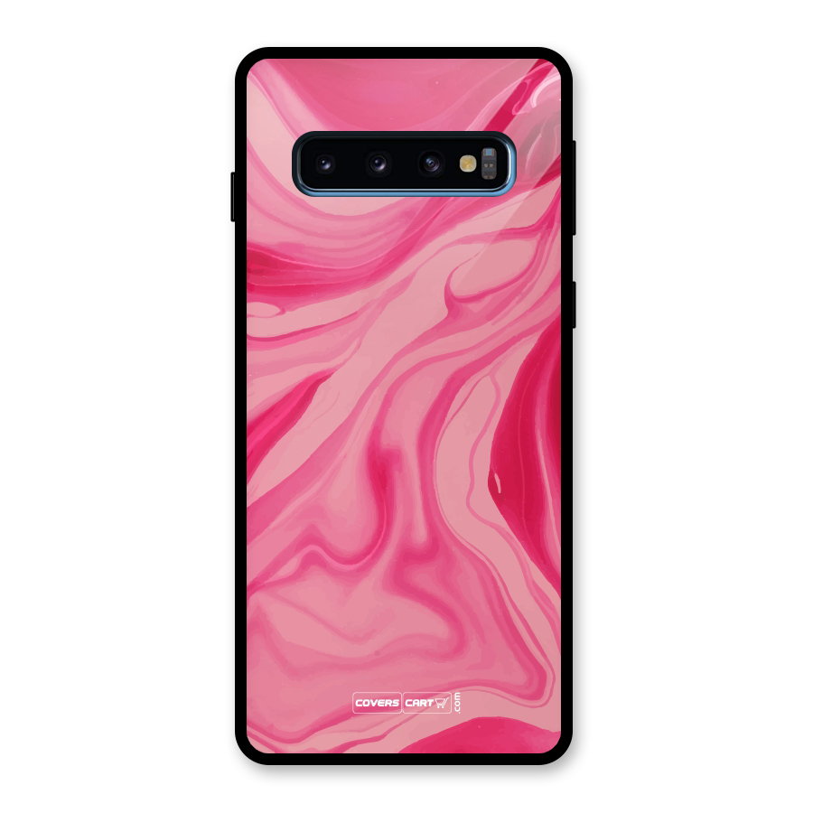 Sizzling Pink Marble Texture Glass Back Case for Galaxy S10