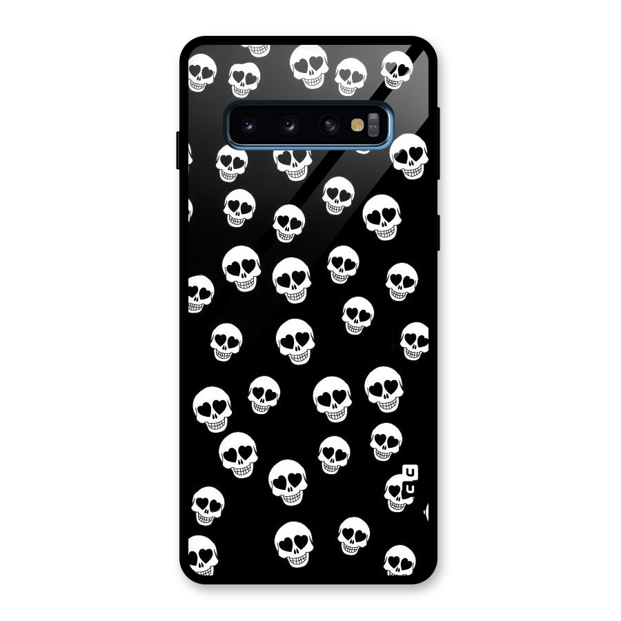 Skull Heart Glass Back Case for Galaxy S10