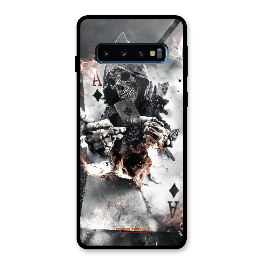 Skull with an Ace Glass Back Case for Galaxy S10