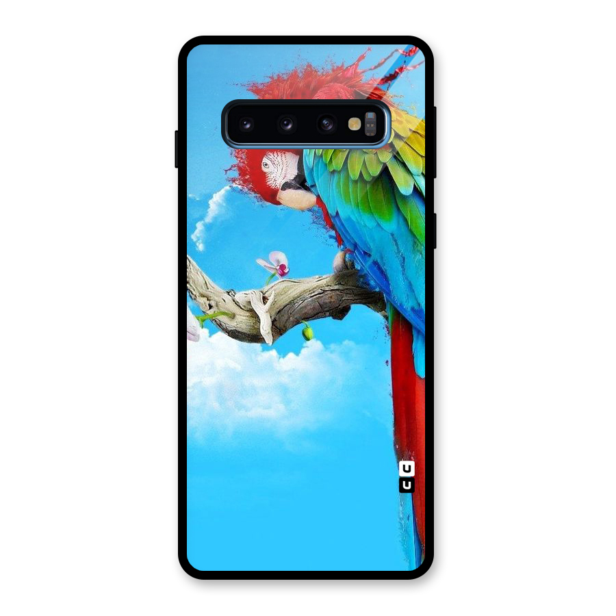 Sky Parrot Glass Back Case for Galaxy S10