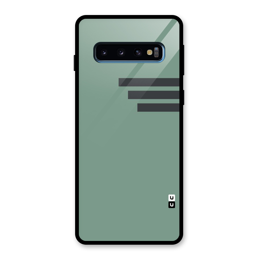 Solid Sports Stripe Glass Back Case for Galaxy S10