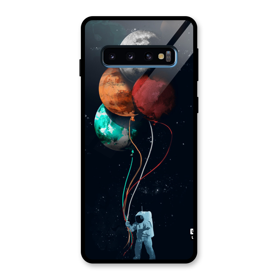 Space Balloons Glass Back Case for Galaxy S10
