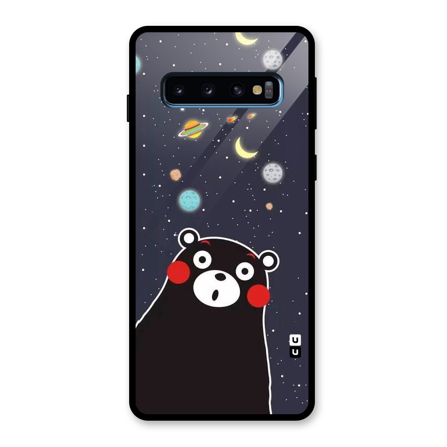 Space Bear Glass Back Case for Galaxy S10