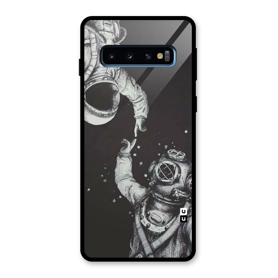 Space Meeting Glass Back Case for Galaxy S10
