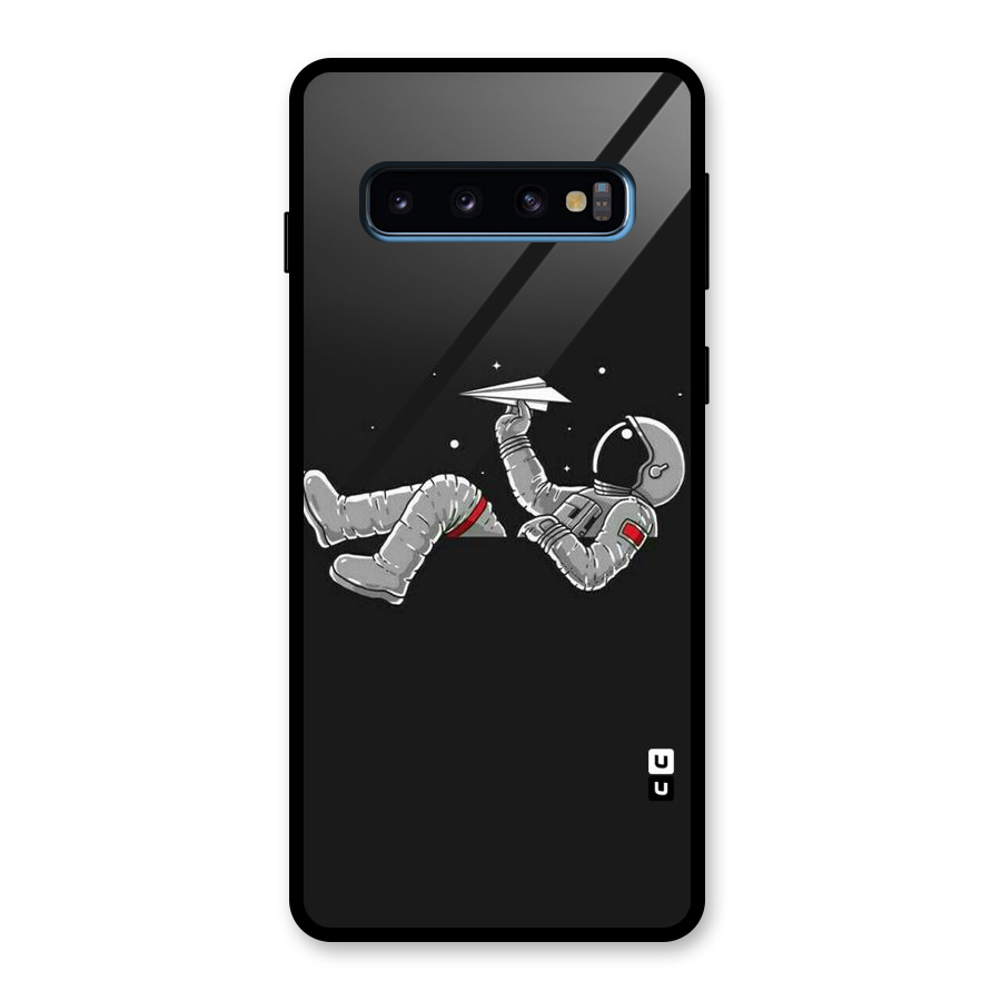 Spaceman Flying Glass Back Case for Galaxy S10