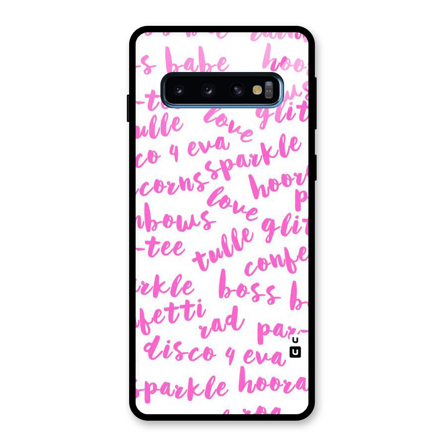 Sparkle Love Glass Back Case for Galaxy S10