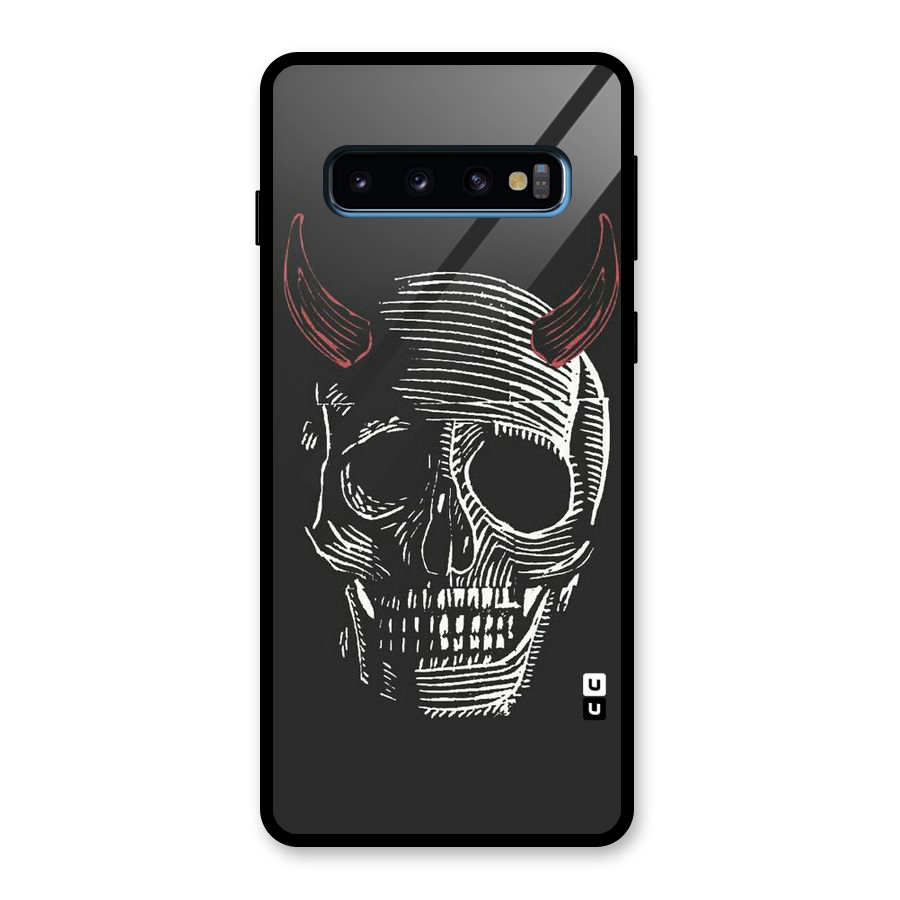 Spooky Face Glass Back Case for Galaxy S10