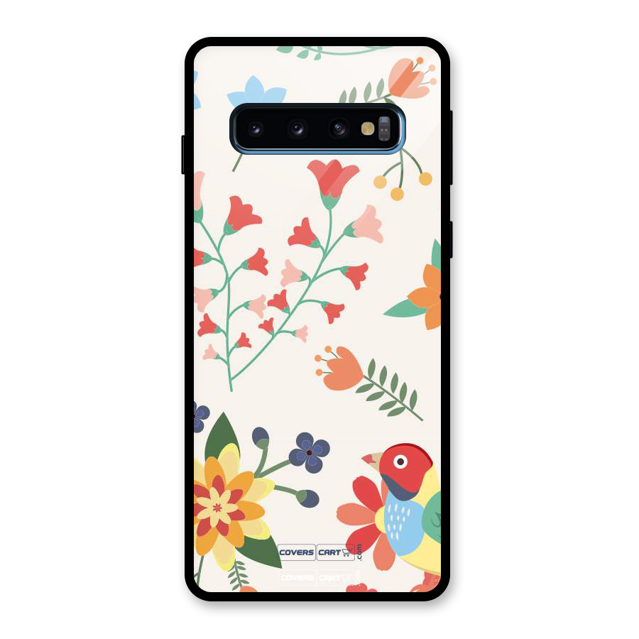 Spring Flowers Glass Back Case for Galaxy S10