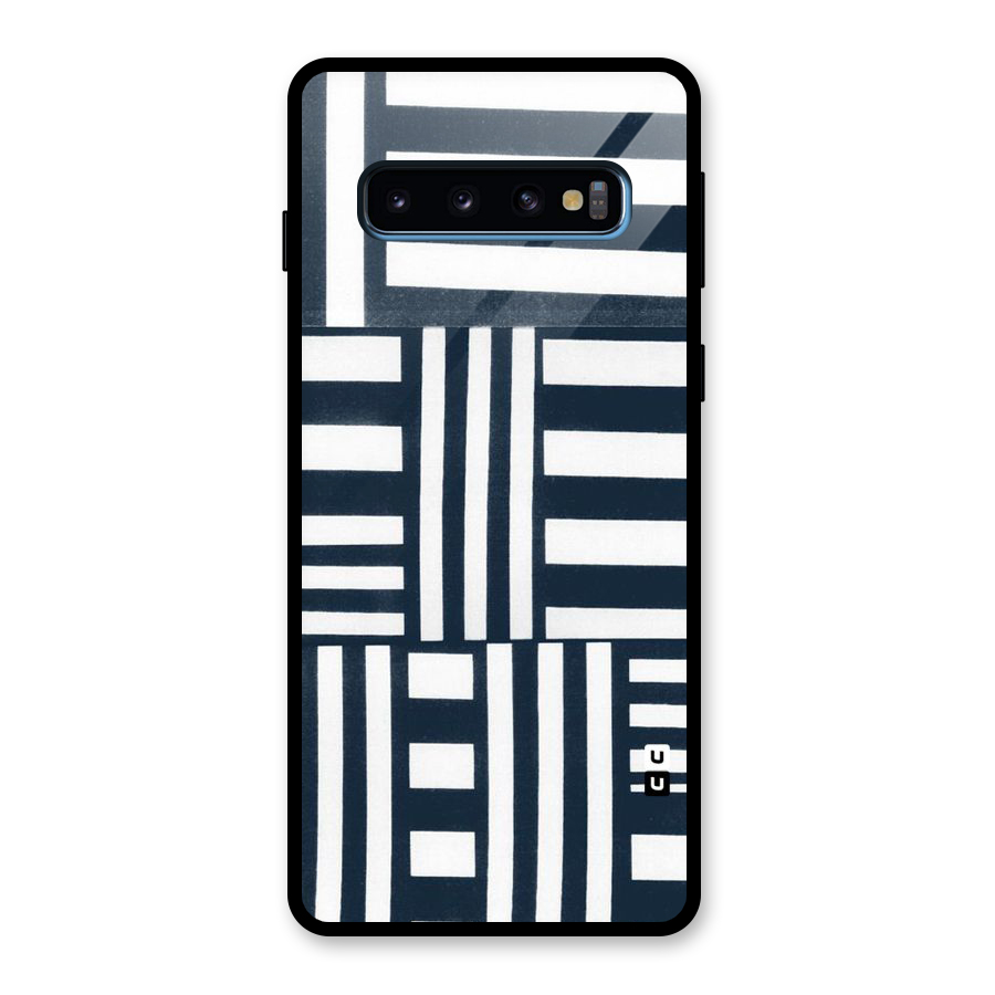Square  Stripes Glass Back Case for Galaxy S10