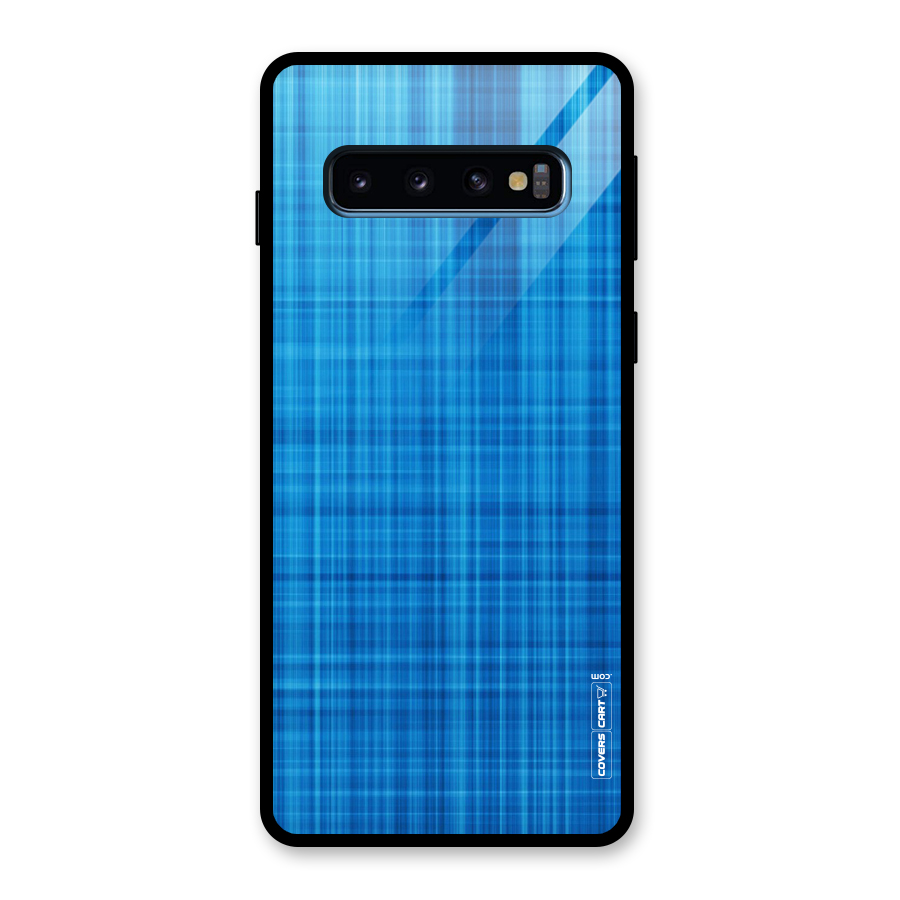 Stripe Blue Abstract Glass Back Case for Galaxy S10