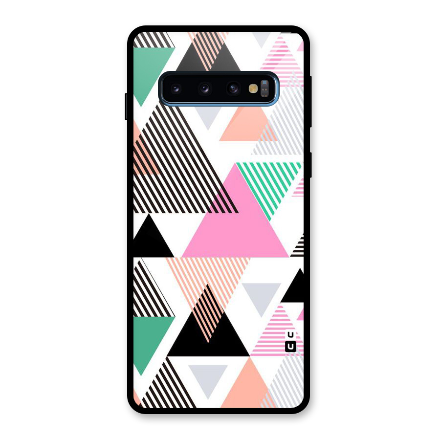 Stripes Abstract Colors Glass Back Case for Galaxy S10