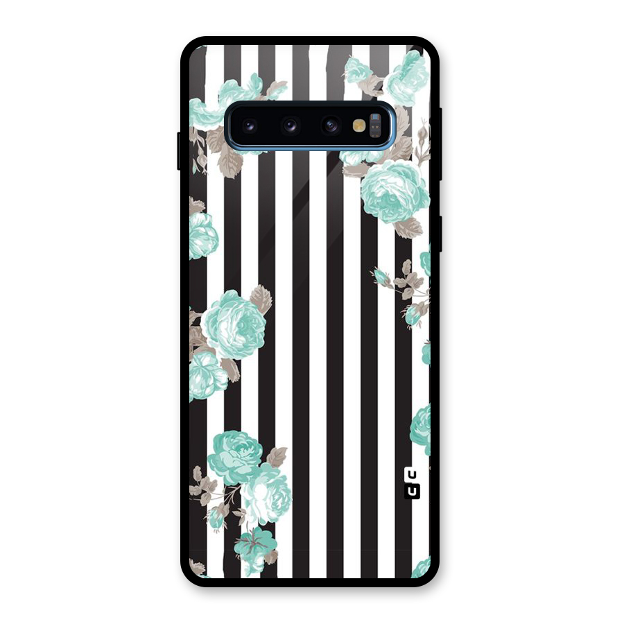 Stripes Bloom Glass Back Case for Galaxy S10