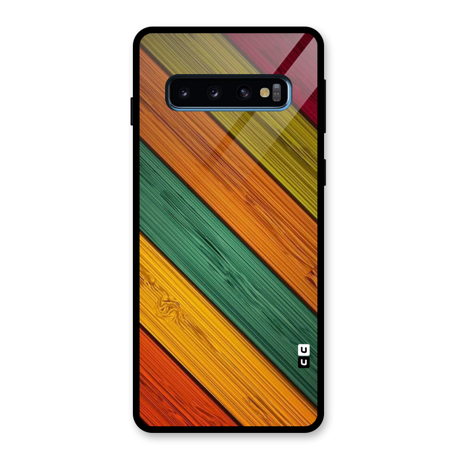Stripes Classic Design Glass Back Case for Galaxy S10