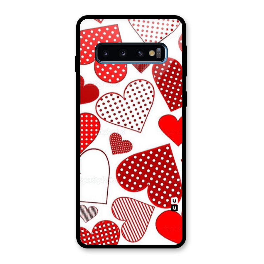 Style Hearts Glass Back Case for Galaxy S10