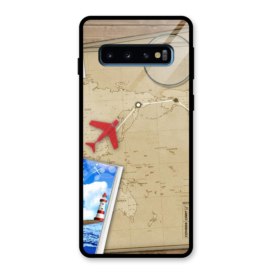 Summer Travel Glass Back Case for Galaxy S10