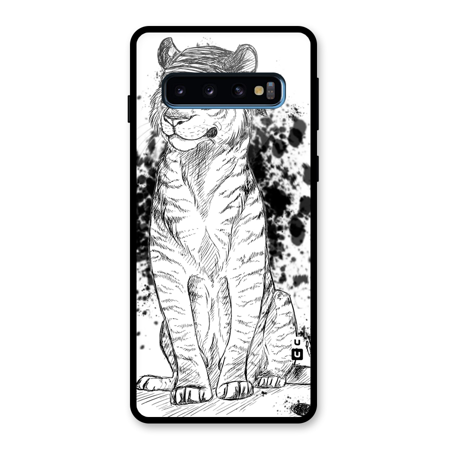 Tiger Wink Glass Back Case for Galaxy S10