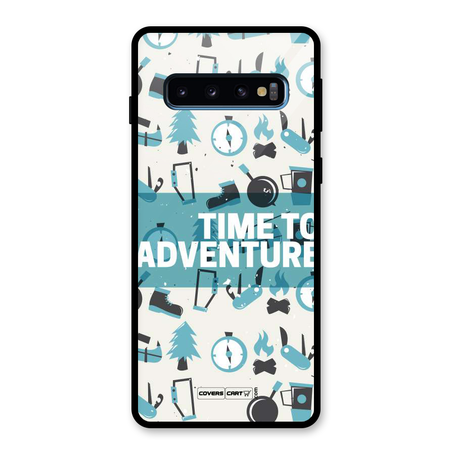 Time To Adventure Blazing Blue Glass Back Case for Galaxy S10