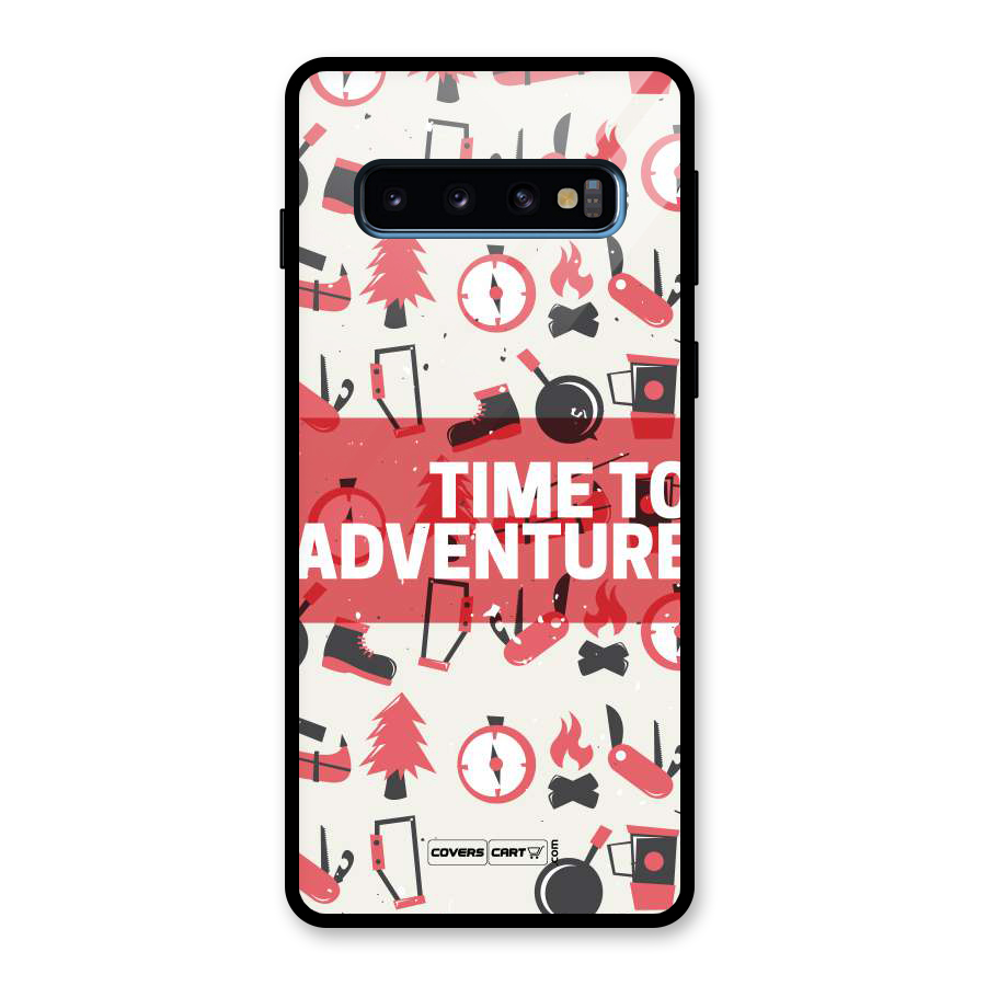 Time To Adventure Radiant Red Glass Back Case for Galaxy S10