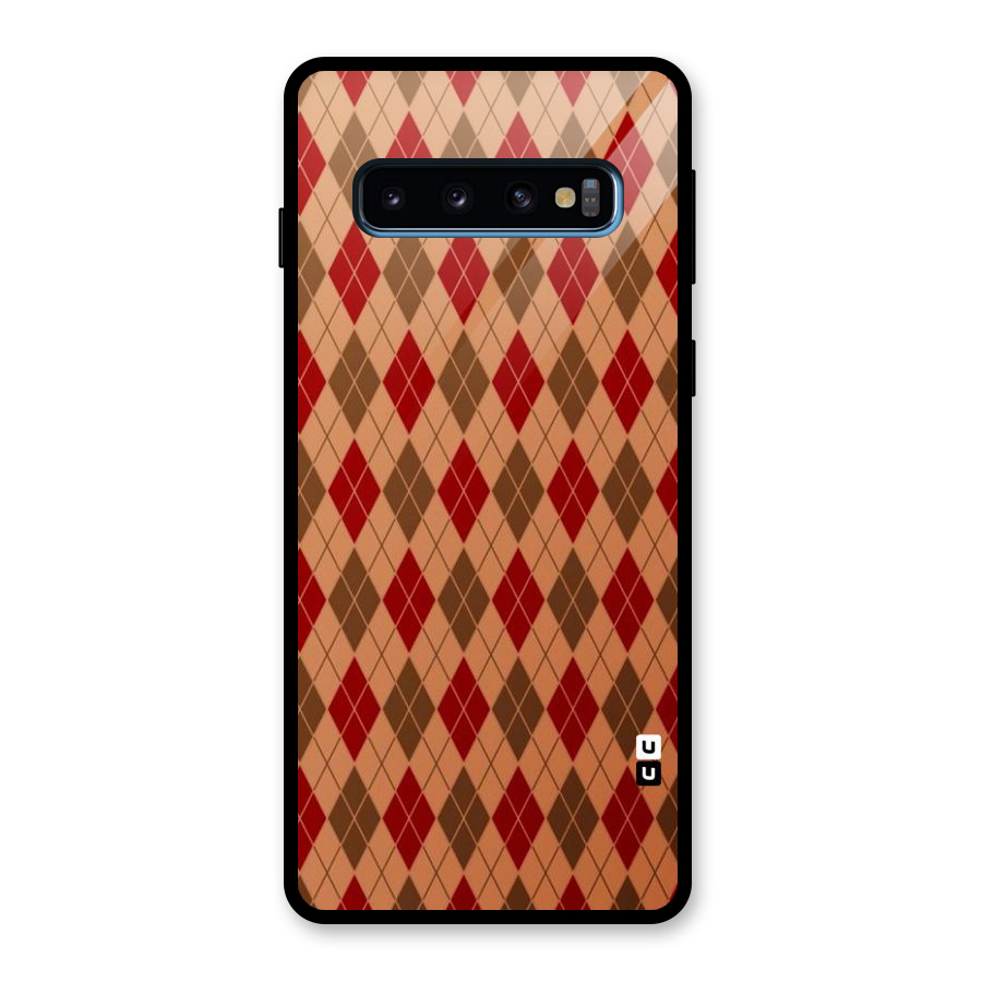 Tiny Checks Diamond Glass Back Case for Galaxy S10