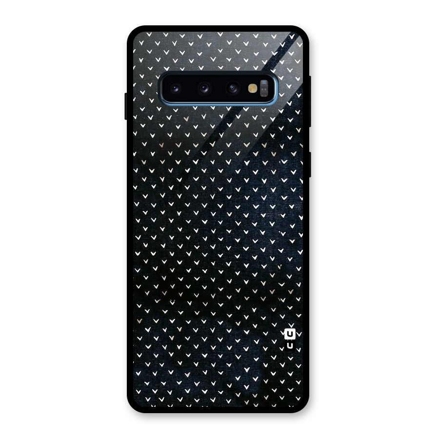 Tiny White Hearts Glass Back Case for Galaxy S10