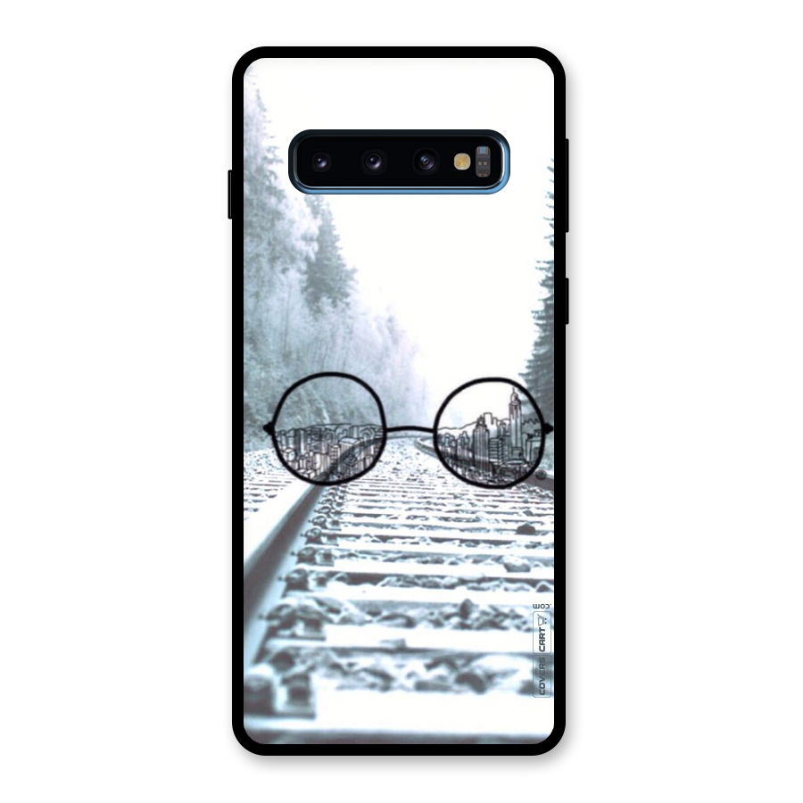 Tracks And Specs Glass Back Case for Galaxy S10