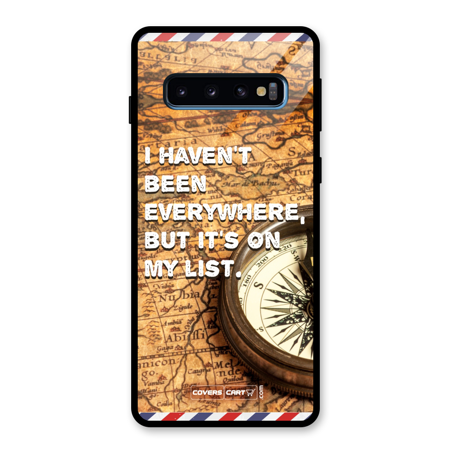 Travel Map Glass Back Case for Galaxy S10