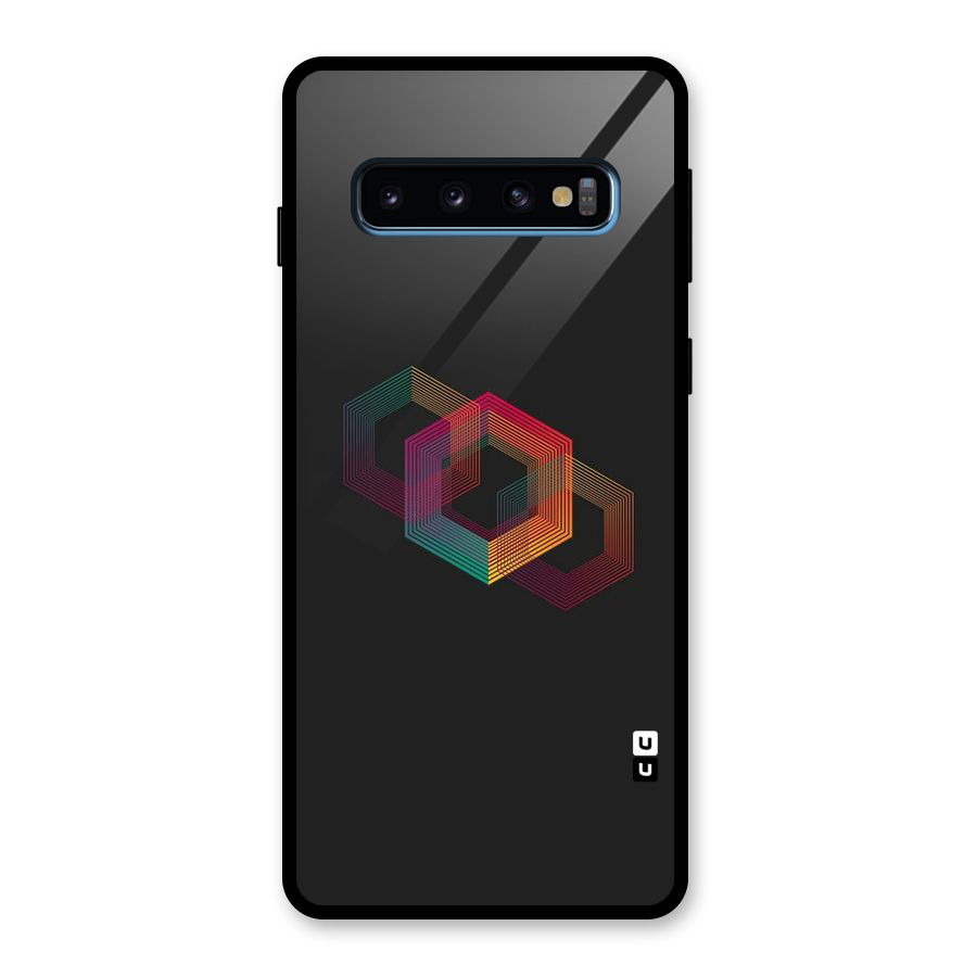 Tri-hexa Colours Glass Back Case for Galaxy S10