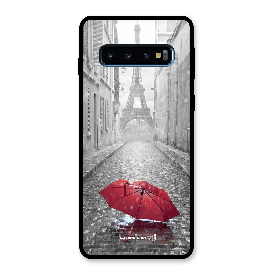 Umbrella Paris Glass Back Case for Galaxy S10