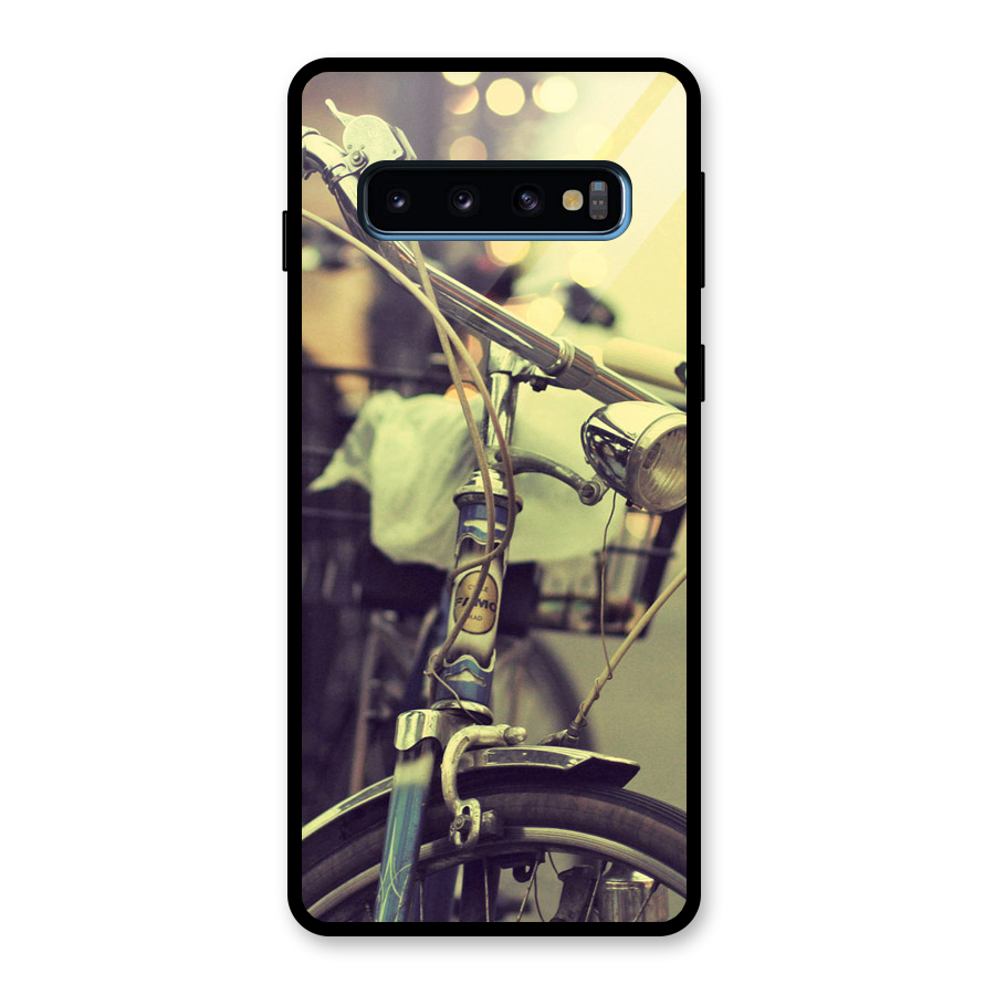 Vintage Bicycle Glass Back Case for Galaxy S10