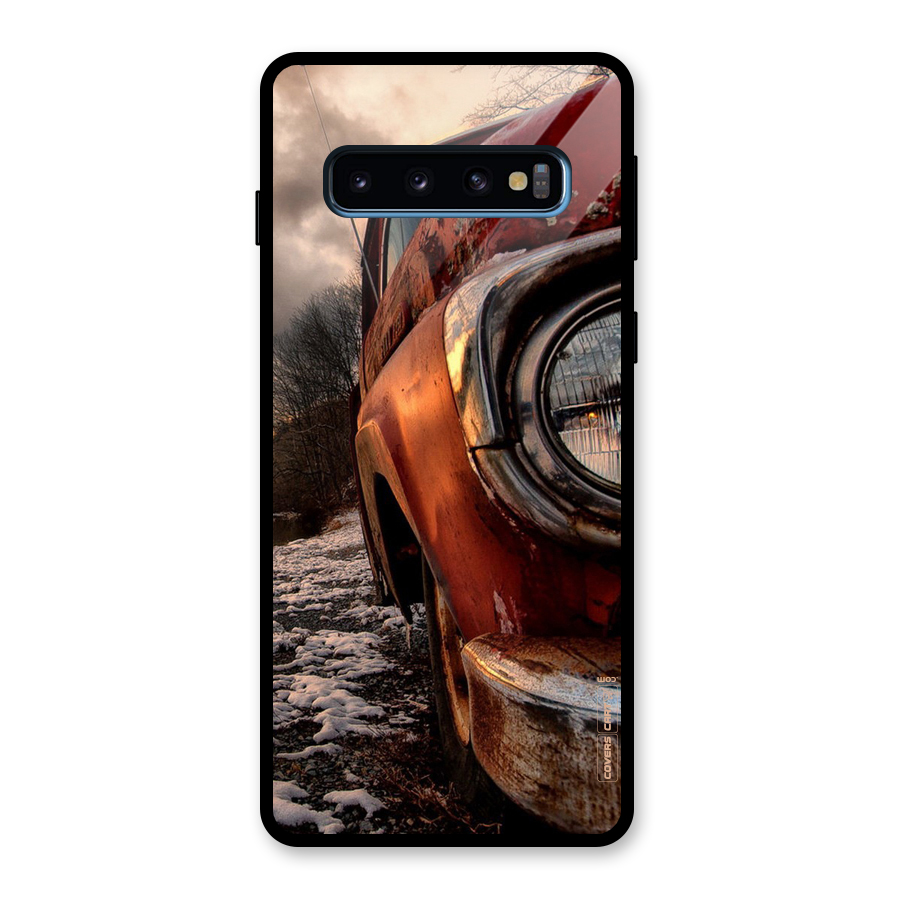 Vintage Car Headlight Glass Back Case for Galaxy S10