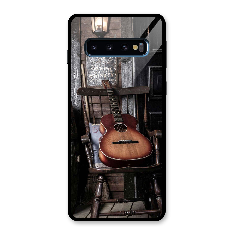 Vintage Chair Guitar Glass Back Case for Galaxy S10