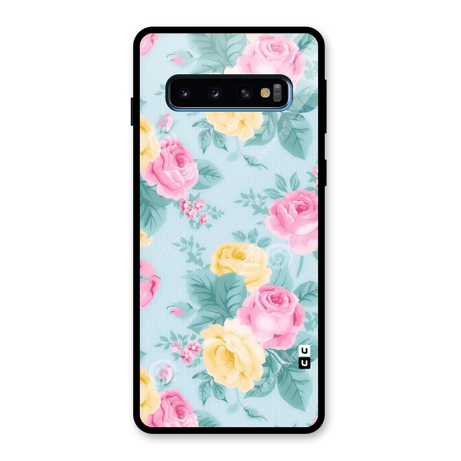 Vintage Pastels Glass Back Case for Galaxy S10