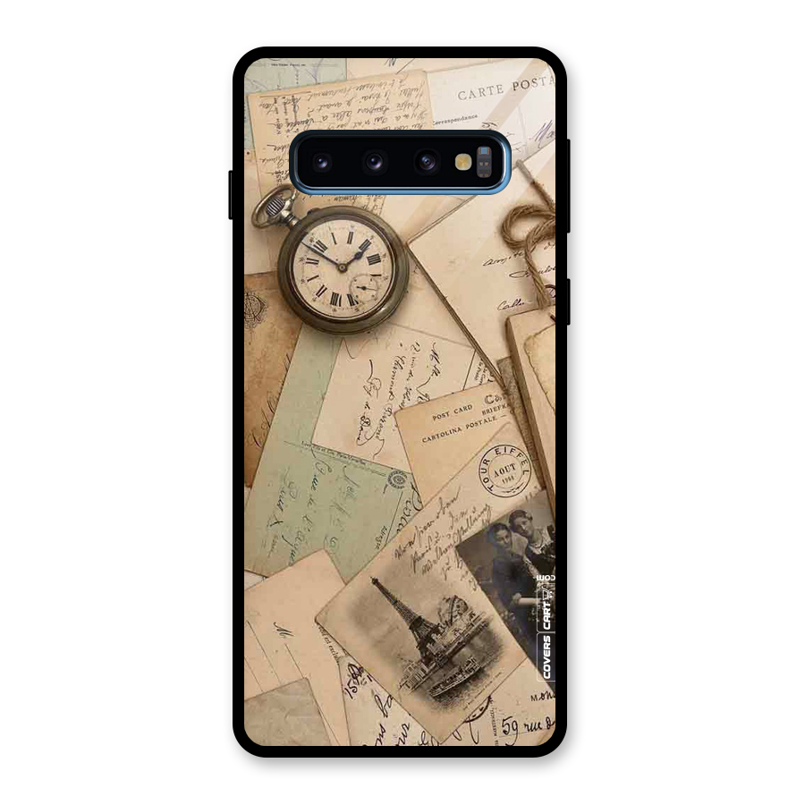 Vintage Postcards Glass Back Case for Galaxy S10