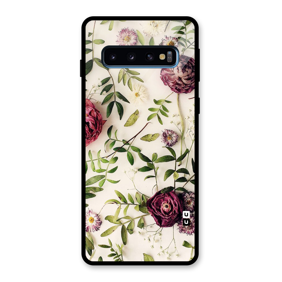 Vintage Rust Floral Glass Back Case for Galaxy S10