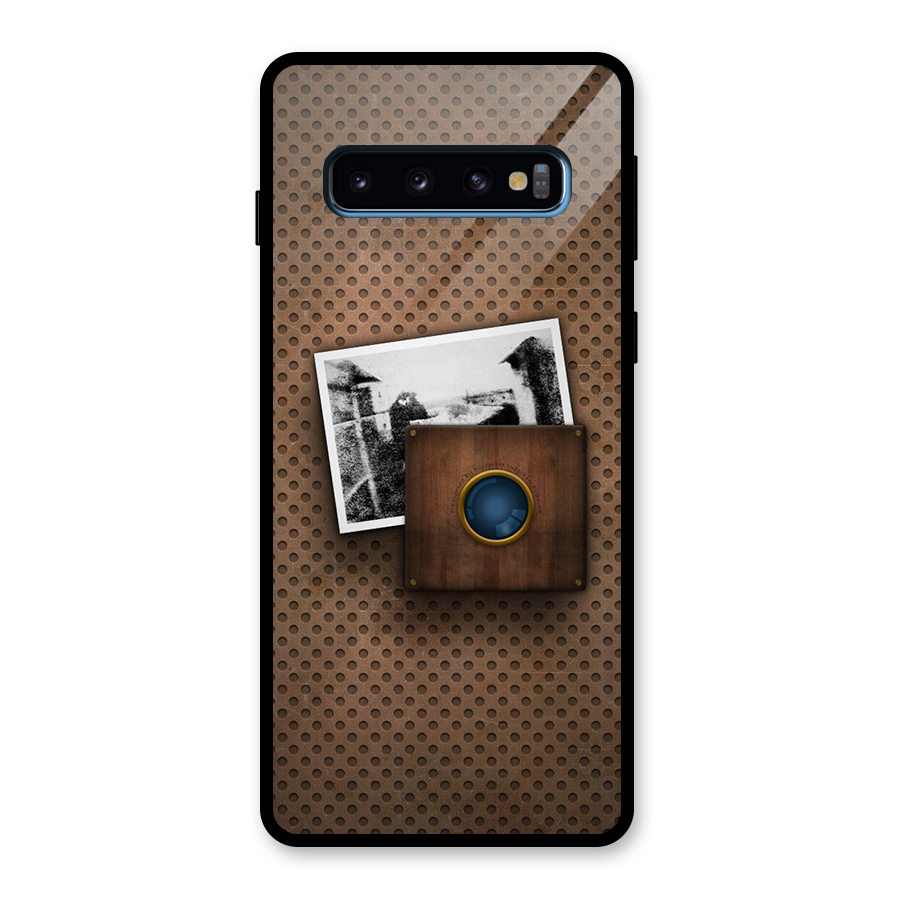 Vintage Wood Camera Glass Back Case for Galaxy S10