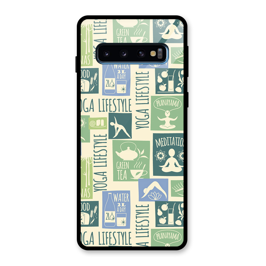 Vintage Yoga Lifestyle Glass Back Case for Galaxy S10