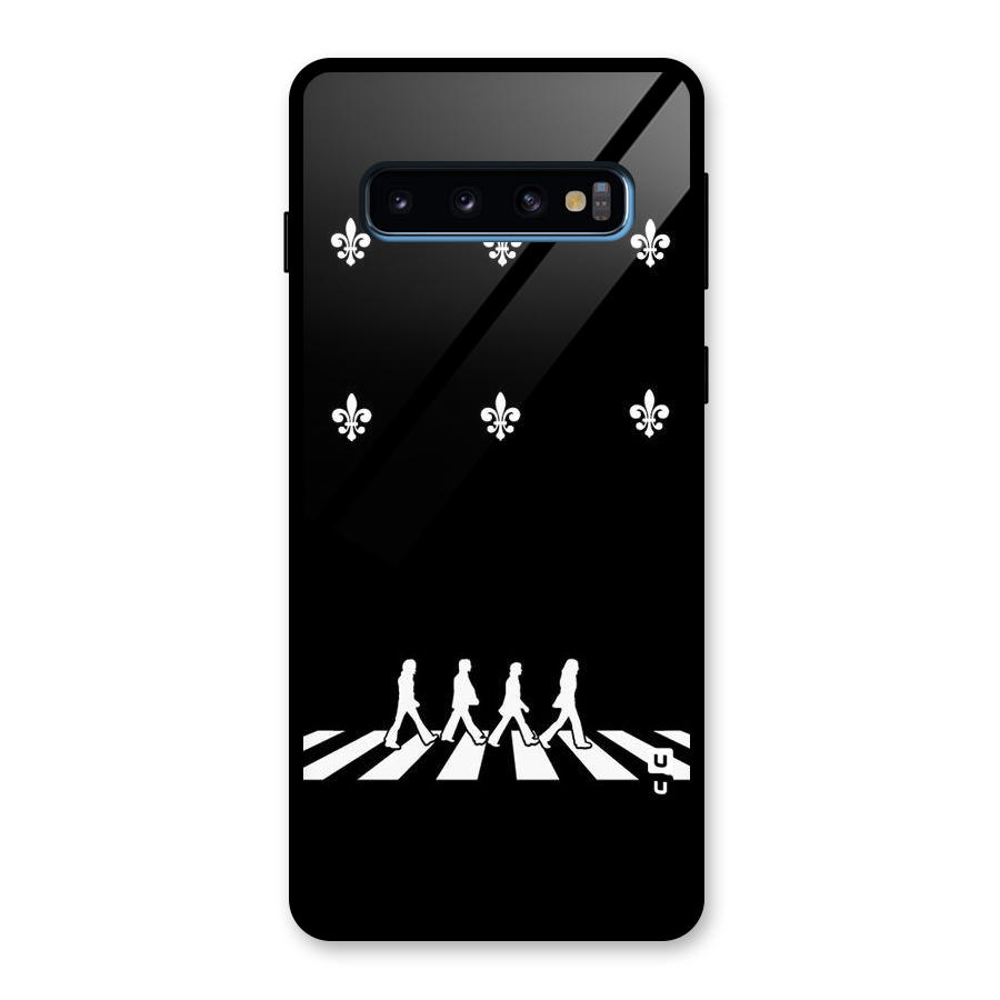 Walking Four Glass Back Case for Galaxy S10