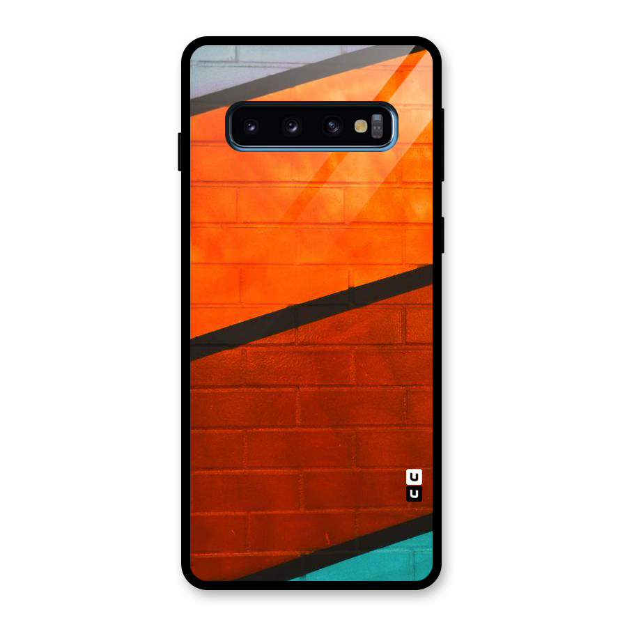 Wall Diagonal Stripes Glass Back Case for Galaxy S10