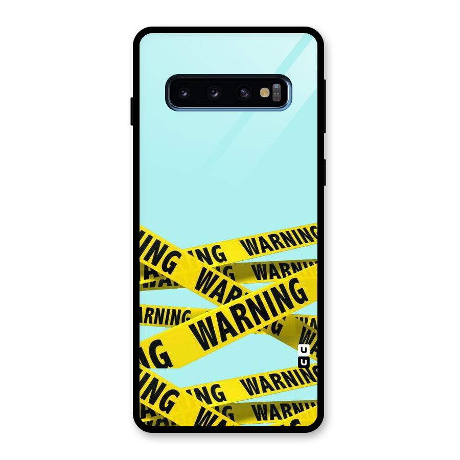 Warning Design Glass Back Case for Galaxy S10