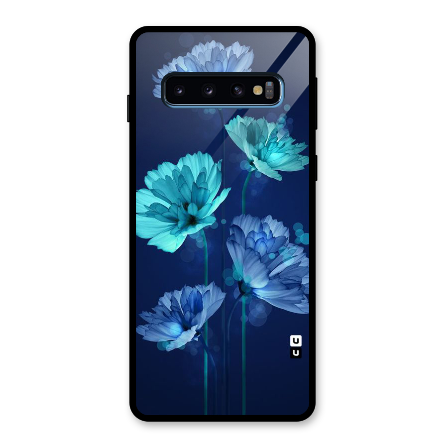 Water Flowers Glass Back Case for Galaxy S10