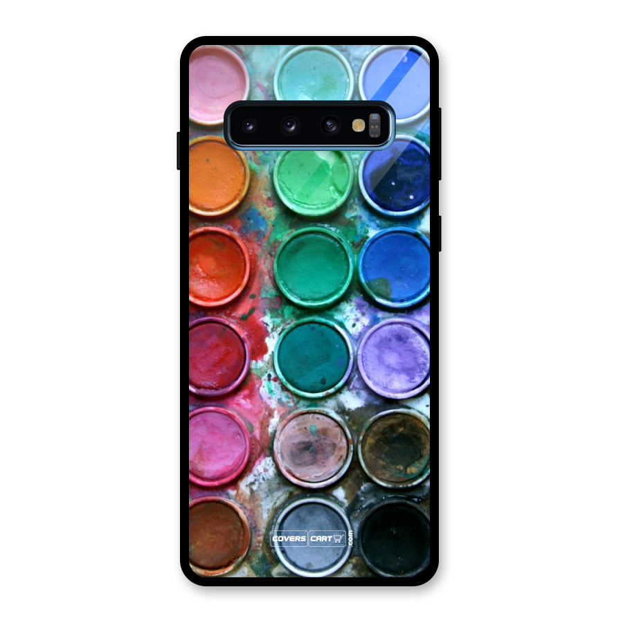 Water Paint Box Glass Back Case for Galaxy S10