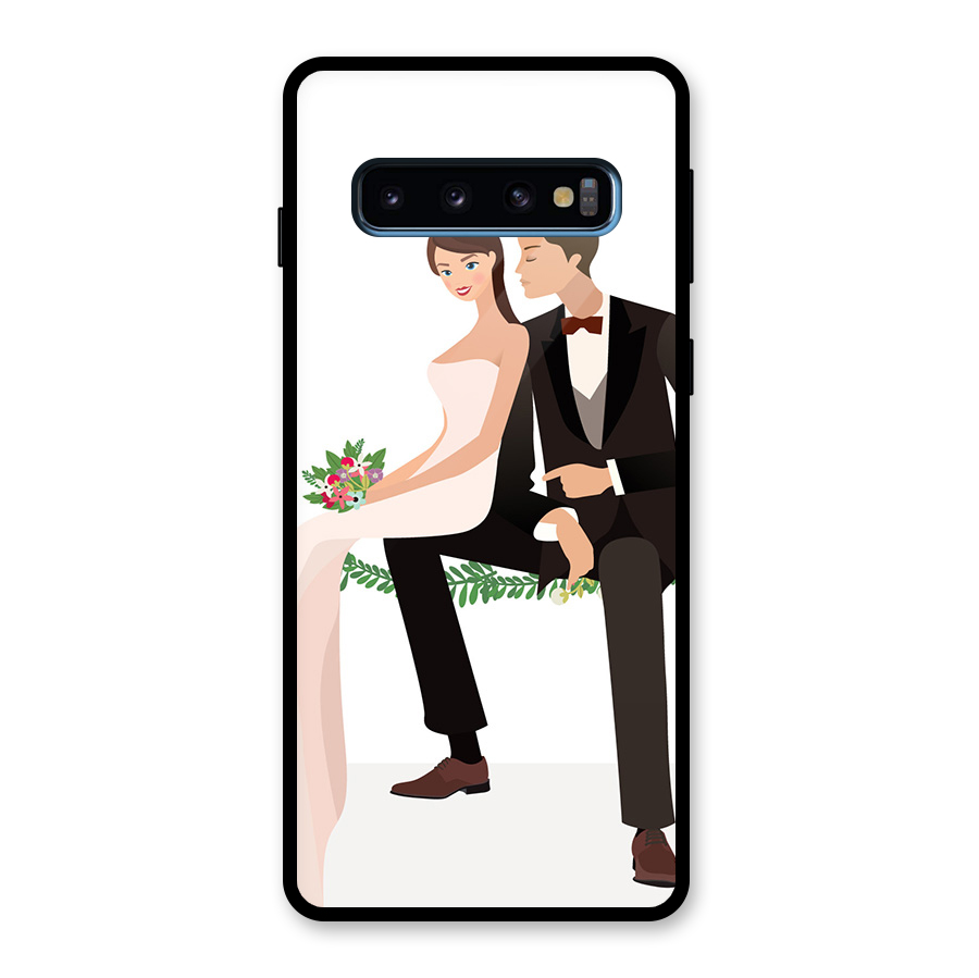 Wedding Couple Glass Back Case for Galaxy S10
