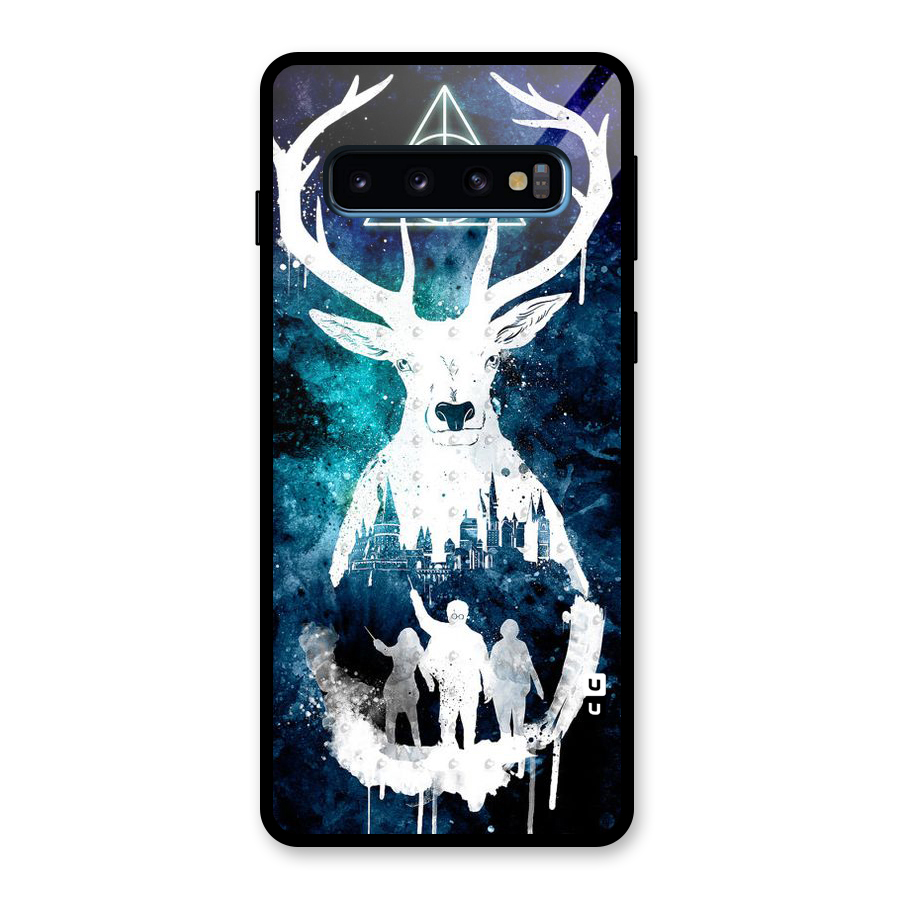 White Deer Glass Back Case for Galaxy S10