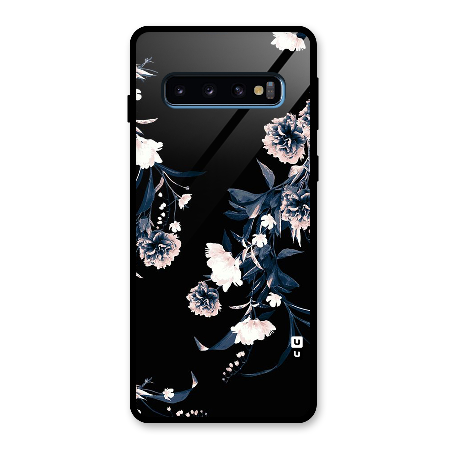 White Flora Glass Back Case for Galaxy S10