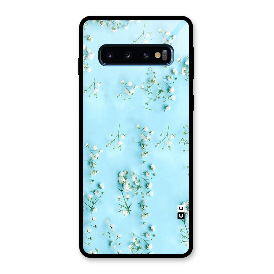 White Lily Design Glass Back Case for Galaxy S10