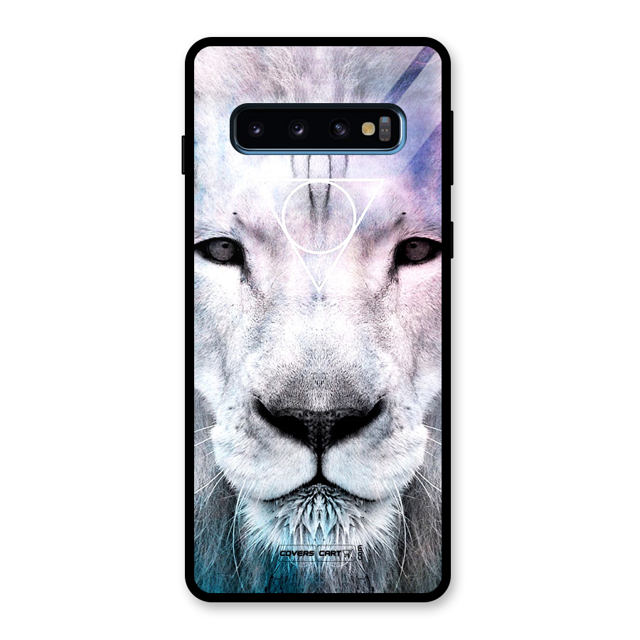 White Lion Glass Back Case for Galaxy S10