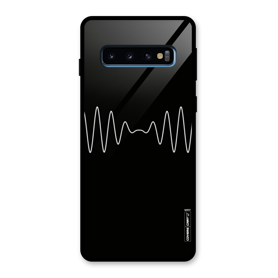 White Minimal Thread Glass Back Case for Galaxy S10